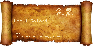 Heckl Roland névjegykártya